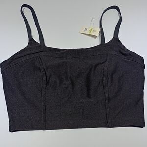 Offline By Aerie Black Crop Tank Top Bralette Medium Yoga Pilates Workout Lounge